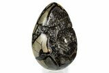 Septarian Dragon Egg Geode - Sparkly Black Crystals #339342-2